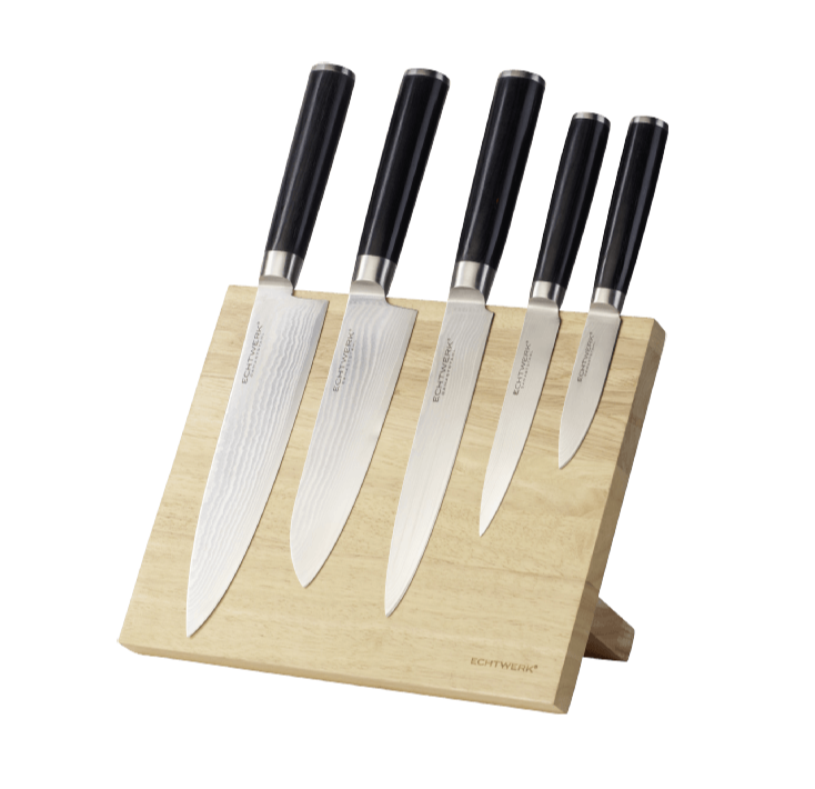 ECHTWERK EW-DM-0322-1 Damaszener, Messer-Set 5-tlg.+ Magnet-Block für nur 99,- Euro inkl. Versand