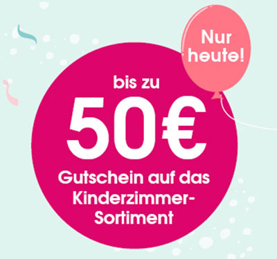 Bis zu 50,- Euro Rabatt auf Produkte der Kategorie Kinderzimmer im Babymarkt Onlineshop