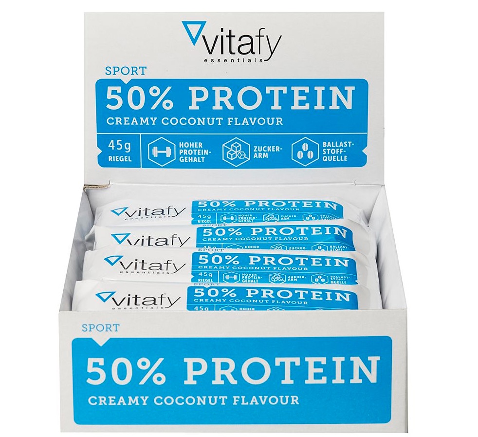Vitafy 12er Packung 50% Protein Riegel nur 8,99 Euro inkl. Versand