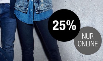 Heute 25% auf alle Damen- und Herren-Jeans bei Galeria Kaufhof