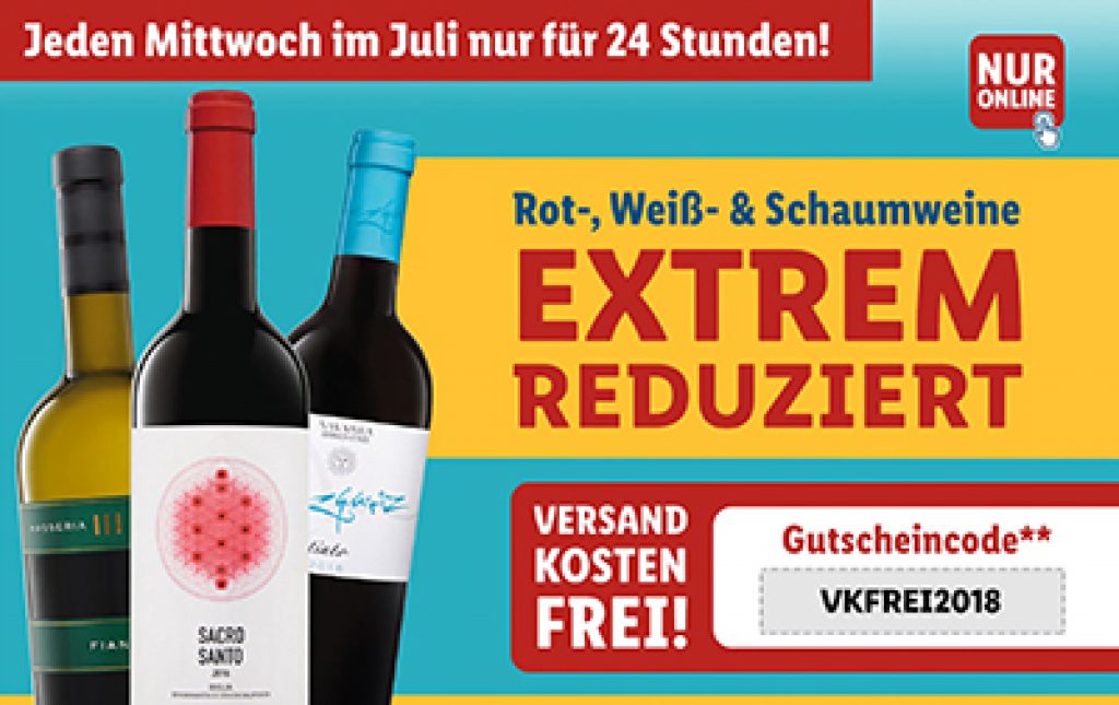 LIDL Wein Happy Hours mit stark reduzierten Rot, Weiß & Schaumweinen