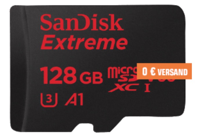 SANDISK Extreme Micro-SDXC Speicherkarte mit 128 GB für nur 39,- Euro inkl. Versand