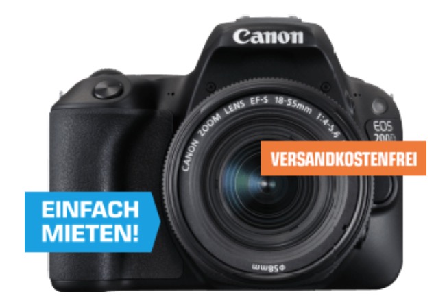 Canon EOS 200D Spiegelreflexkamera mit 24,2 Megapixel + 18-55 mm Objektiv für nur 477,- Euro