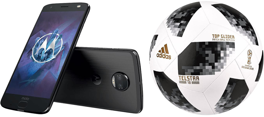 Motorola Moto Z2 Force (64GB, Dual SIM) in Super Black + Adidas Telstar WM 2018 Fußball für nur 249,- Euro inkl. Versand