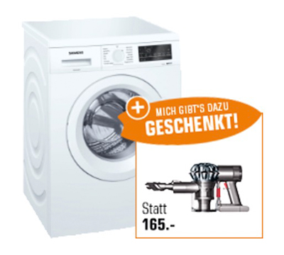 SIEMENS WU14Q420 iQ500 Waschmaschine + DYSON 238732-01 V6 Handstaubsauger für nur 499,- Euro