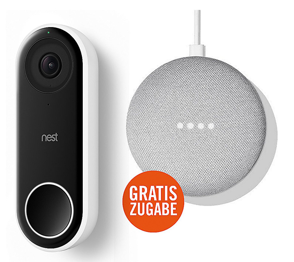 Nest Hello Videotürklingel + Google Home Mini für nur 269,- Euro inkl. Versand