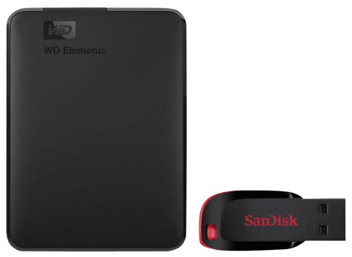 WD Elements Portable externe Festplatte (1TB) + SanDisk Cruzer Blade USB-Stick (32 GB) für nur 44,99€