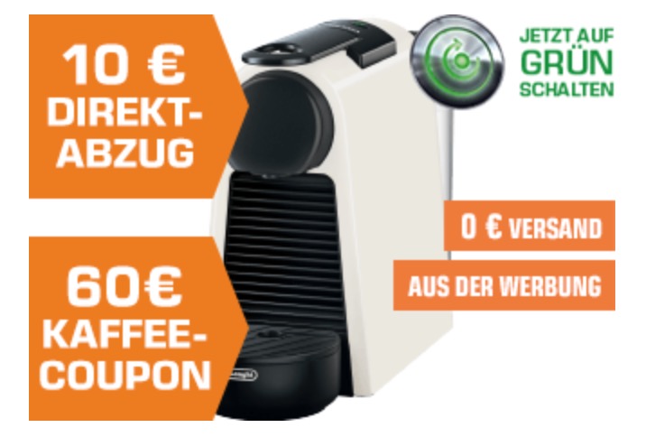 DELONGHI Nespresso EN 85.W Essenza Mini Kapselmaschine inkl. 60,- Euro Kapselguthaben für nur 49,- Euro inkl. Versand