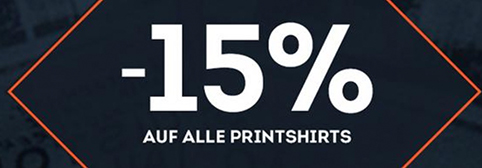 15% Rabatt auf alle Printshirts im SportScheck Onlineshop