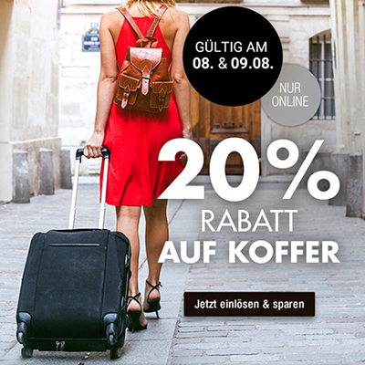 20% Rabatt auf ausgewählte Koffer & Beauty Cases bei Galeria Kaufhof