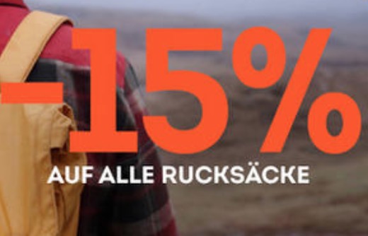 15% Rabatt auf alle Rucksäcke bei SportScheck