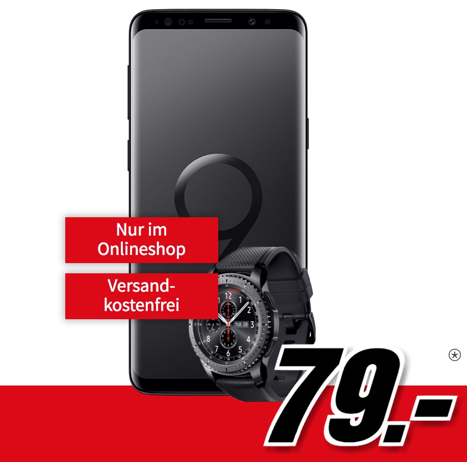 Galaxy S9 inkl. Gear S3 Frontier für nur 79,- + Vodafone Flat mit 1GB nur 19,99 Euro monatlich + Galaxy Tab E geschenkt