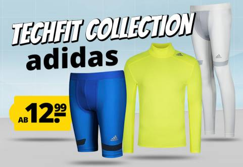 Adidas TechFit Herren Kompressionsbekleidung (Oberteile & Hosen) schon ab 12,99 Euro