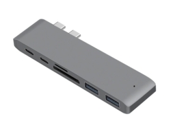 Wieder da: 6 in 1 Dual Type-C USB3.0 HUB mit TF- und SD-Card Reader für nur 8,08 Euro