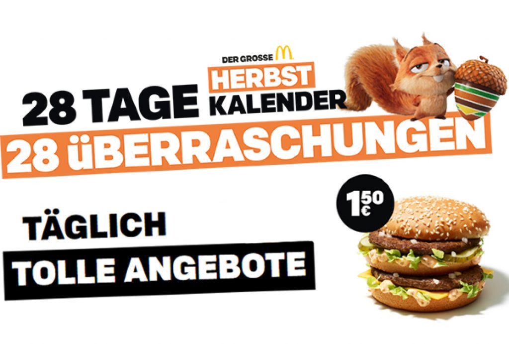 McDonalds Herbstkalender Aktion vom 18. Oktober bis 14. November 2018