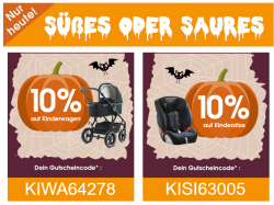 Nur heute: 10% Gutscheincodes auf Kindersitze und Kinderwagen bei Babymarkt