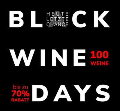 Black Wine Days bei Weinvorteil mit 100 Weinen und bis zu 70% Rabatt – ab 2,99 Euro pro Flasche