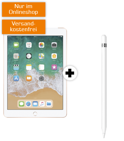 MD Telekom Internet-Flat 10.000 mit 10GB Daten mtl. 19,99 + Apple iPad 2018 & Apple Pencil für für nur 79,- Euro