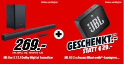 JBL BAR 21 BLKEP Soundbar für nur 269,- Euro und JBL GO2 Bluetooth Lautsprecher gratis dazu