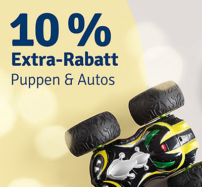 10% Rabatt auf Puppen & Autos im myToys Onlineshop
