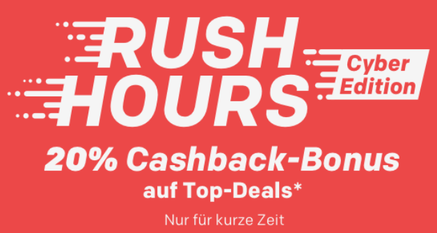 Rakuten Rush Hour mit 20% Cashback in Superpunkten auf verschiedene Top-Deals