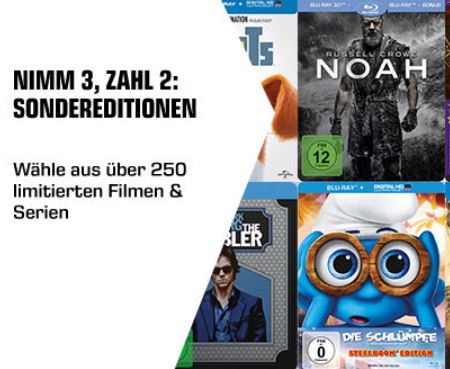 3 für 2 Aktion auf ausgewählte limitierte Filme und Serien im Saturn Onlineshop