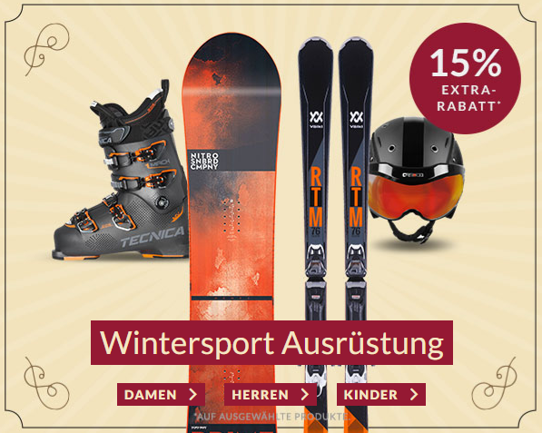 Engelhorn Sport Weekly-Deal mit 15% Rabatt auf ausgewählte Wintersport Ausrüstung