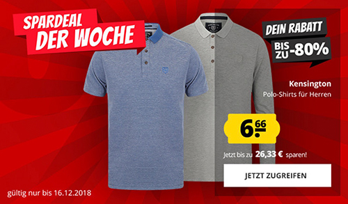 Viele verschiedene Kensington Poloshirts für nur je 10,61 Euro (statt 19,- Euro)