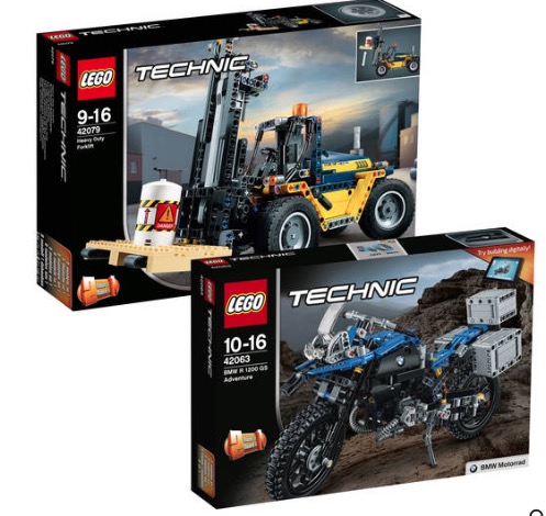 LEGO Technic Bundle Schwerlast-Gabelstapler 42079 und BMW R 1200 GS Adventure 42063 für nur 66,98 Euro