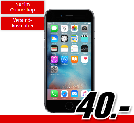 Super Select S Tarif (O2 Netz) mit 3GB Daten nur 14,99 Euro monatlich + APPLE iPhone 6s für einmalig 40,- Euro