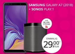 MD Telekom Real Allnet 8GB Rabatt mit Samsung Galaxy A7 (2018) und Sonos Play:1 für mtl. 31,99 Euro + einmalig 29,- Euro