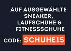 15% Rabatt auf ausgewählte Sneaker, Lauf- und Fitnessschuhe im SportScheck Onlineshop