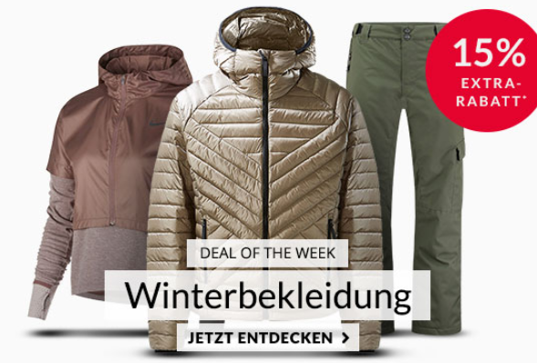 Engelhorn Sports Weekly Deal mit 15% Rabatt auf ausgewählte Winterbekleidung