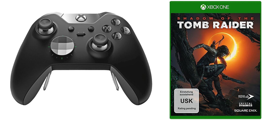 MICROSOFT Xbox One Elite Wireless Controller + Shadow Of The Tomb Raider [Xbox One] für nur 119,- Euro inkl. Versand (statt 144,- Euro)  Kopieren