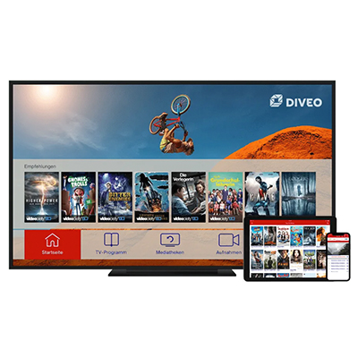 Den SAT-TV / Streaming Anbieter DIVEO 30 Tage lang kostenlos testen