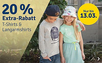 20% Rabatt auf T-Shirts, Langarmshirts & Tops im myToys Onlineshop