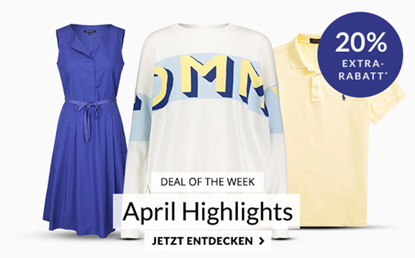 Engelhorn Fashion Weekly Deal mit 20% Rabatt auf über 3.800 April Highlights