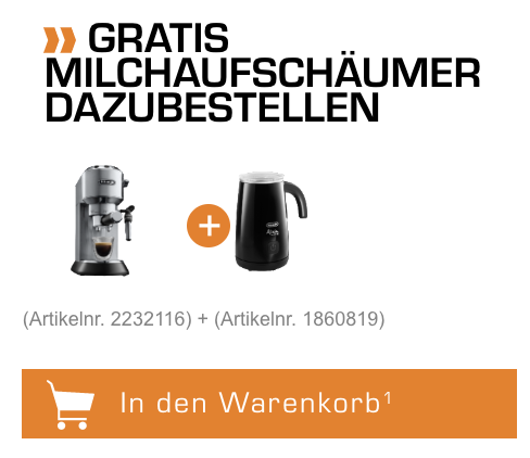 DELONGHI EC 685.BK Dedica Style Espressomaschine mit gratis Milchaufschäumer für nur 158,99 Euro inkl. Versand