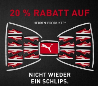 Zum Vatertag 20% Rabatt auf Artikel für Herren im Puma Onlineshop