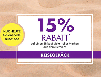 15% Rabatt auf Reisegepäck im Galeria Kaufhof Onlineshop