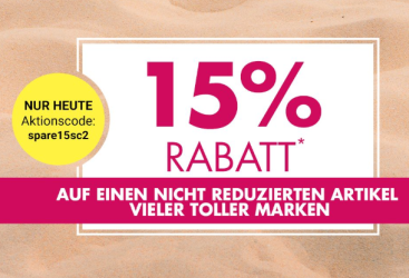 15% Rabatt auf viele tolle Marken bei Galeria Kaufhof