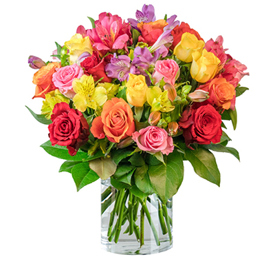 Blumenstrauß mit 15 bunten Rosen und 15 Inkalilien für nur 22,98 Euro inkl. Lieferung