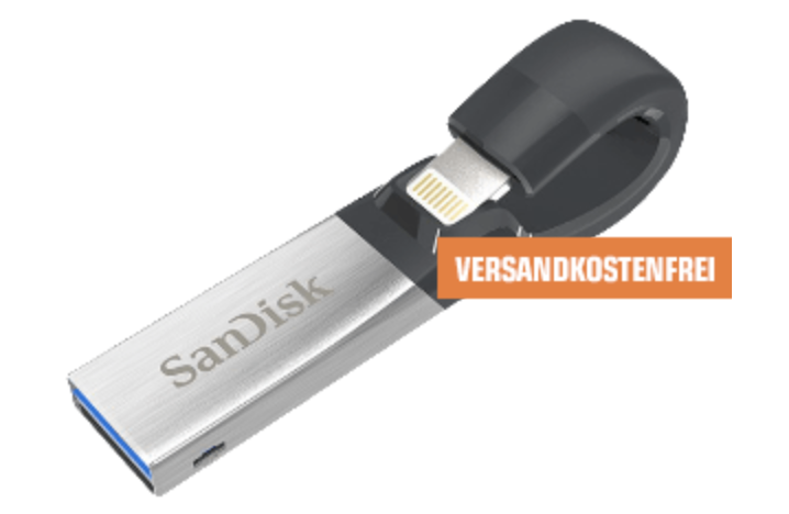 SANDISK iXpand 64 GB, Flash-Laufwerk für nur 29,- Euro inkl. Versand