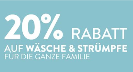 Tages Deal bei Galeria Kaufhof: 20% Rabatt auf Wäsche und Strümpfe