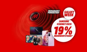 Mehrwertsteuer Aktion bei Media Markt: 19% Rabatt auf ausgewählte Samsung Produkte