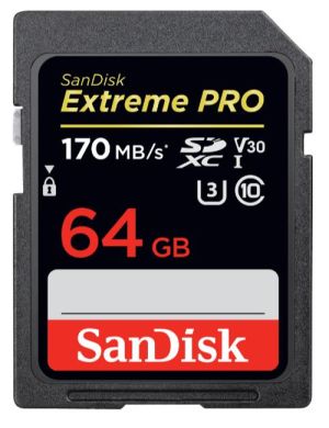 SANDISK Extreme PRO® SDXC Speicherkarte, 64 GB, 170 MB/s, UHS Class 3, Video Speed Class 30 für nur 19,- Euro inkl. Versand