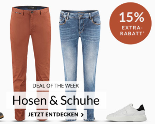 Engelhorn Fashion Weekly Deal mit 15% Rabatt auf Hosen und Schuhe