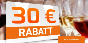 Neukunden Aktion bei Weinvorteil: Bestellt Wein für mindestens 60,- Euro und bekommt 30,- Euro Rabatt