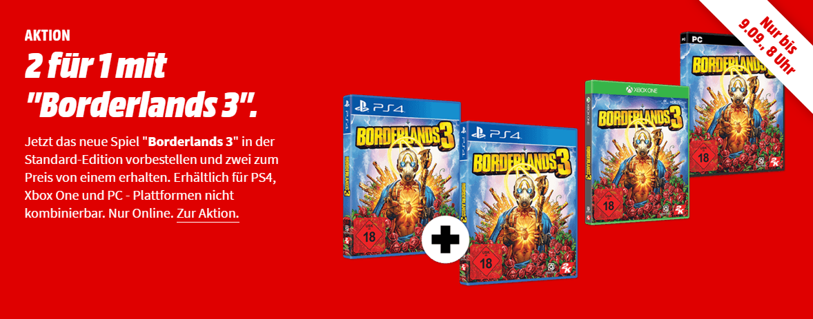 Echt fett! 2 mal Borderlands 3 für PS4, Xbox One oder den PC ab 59,99 Euro