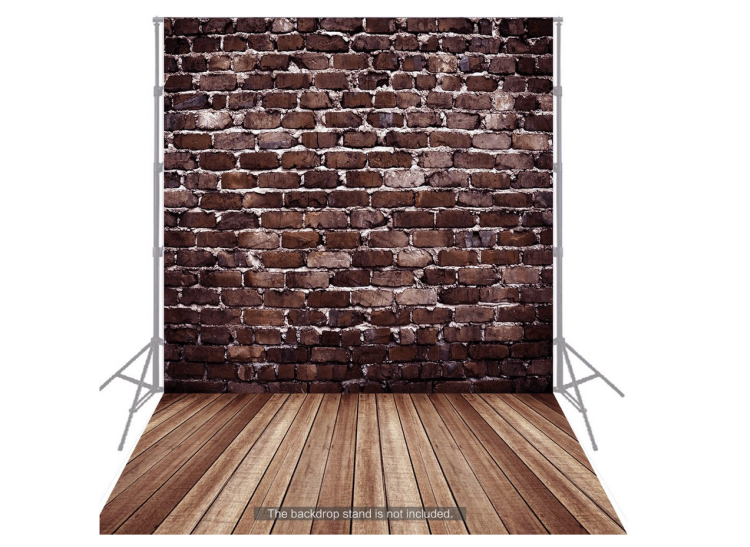 Andoer 1,5 x 2 m Fotohintergrund mit Backsteinmauer und Holzboden für 8,99 Euro